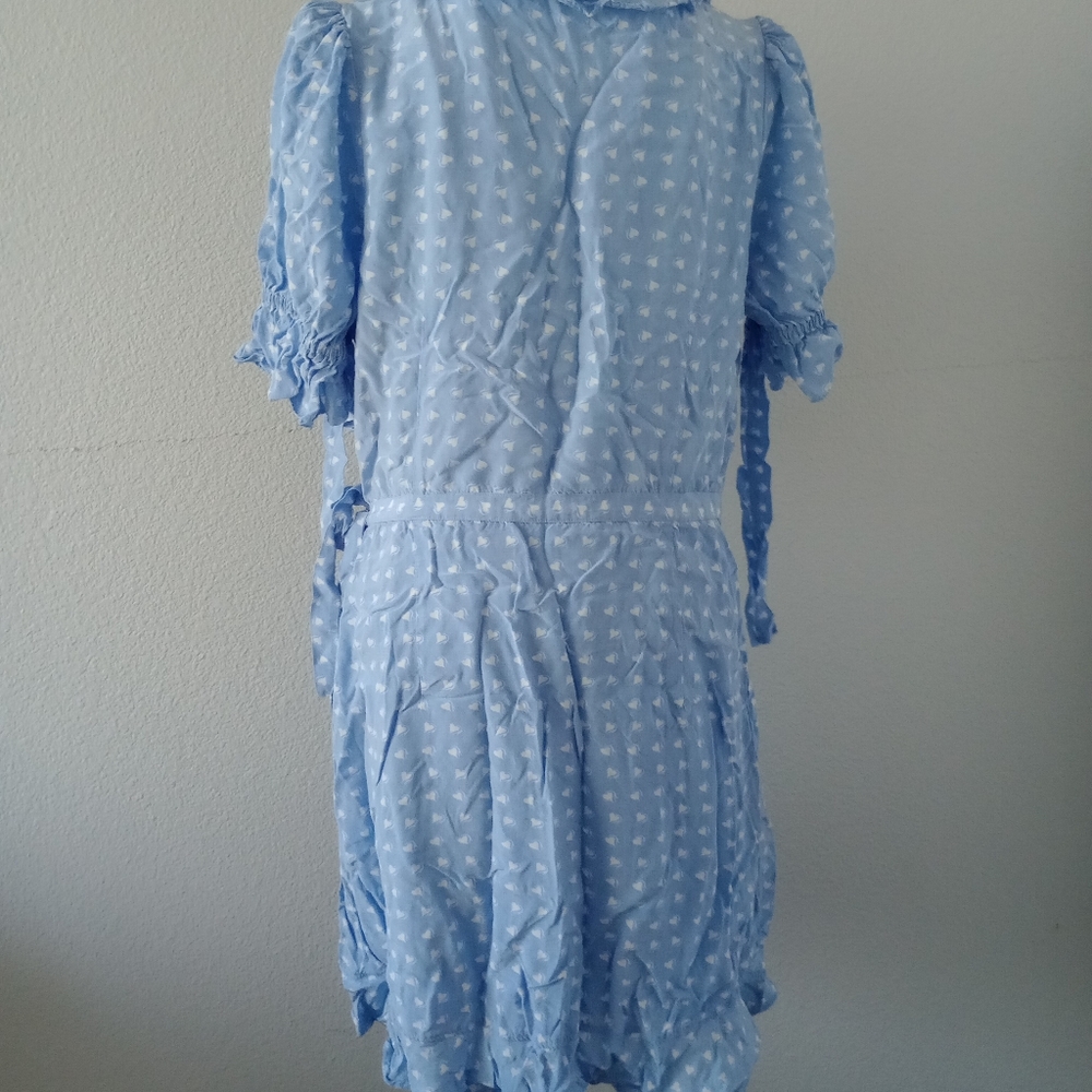 For Love and Lemons Blue White Sweetheart Wrap Mini Dress SOLD OUT - Picture 2 of 5